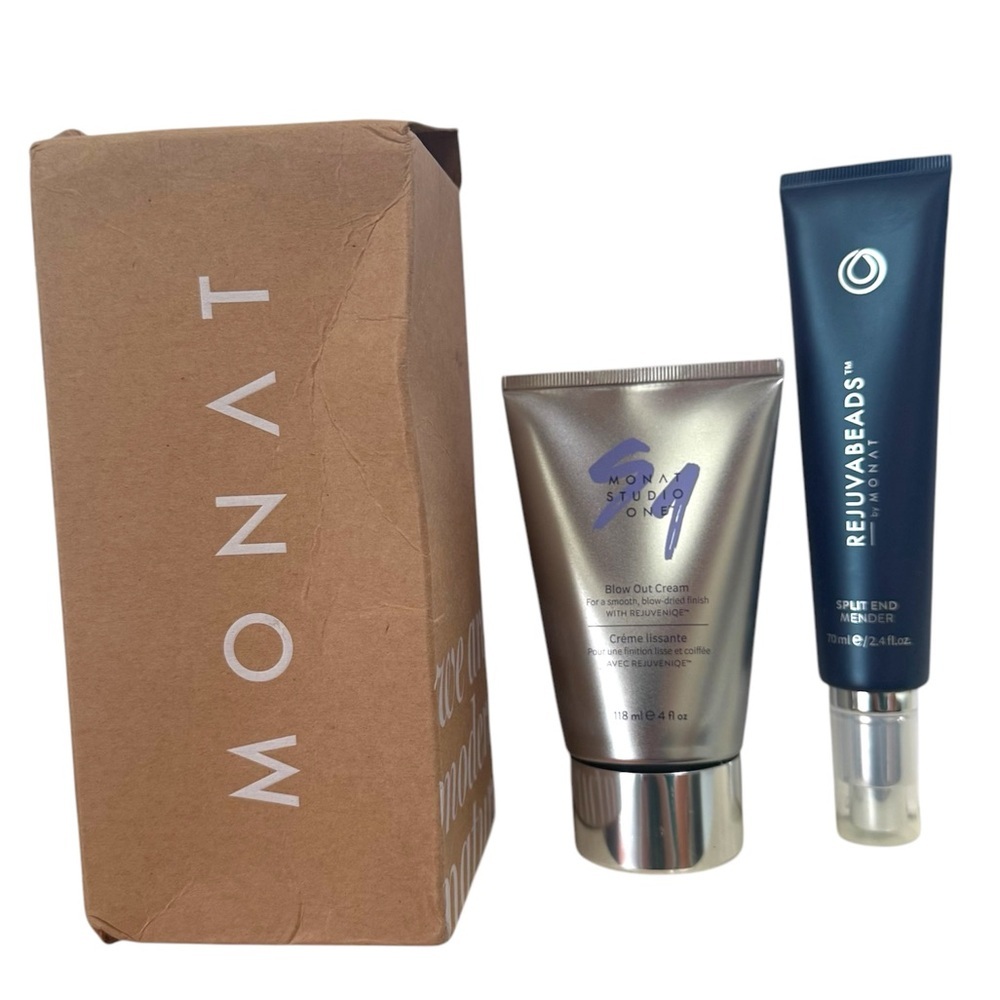 Monat NEW Studio One Blow Out Cream & REJUVABEADS Split Ends Treatment Full Size
